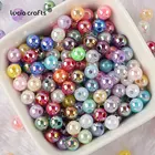 Beads Jewelry Making Multicolor AB Colors Loose Pony BeadsTransparent Tiny Acrylic Round Spacer Plastic Beads