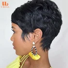Lace Wig Wigs Lace Wig Women Lace Front Wig 13x4 180 Density Lace Wigs For Women Short Pixie Cut Curly Human Hair Wig