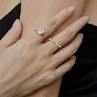 Diamond Ring Rock Sugar Carved Glitter Sequins S925 Silver Transparent Diamond Ring