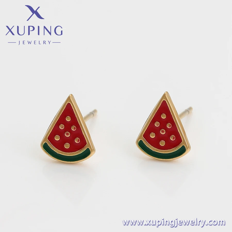 A00901171 xuping jewelry 14K gold color creative watermelon shape earrings cute exquisite simple women daily versatile earrings