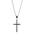 18k Pendant 316 L Stainless Steel Necklace 18K Gold IP Plated Cross Pendant Stainless Steel Necklace For Men