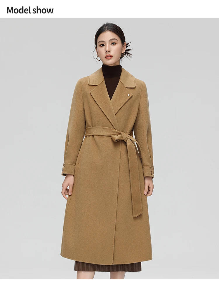Women's Heavyweight Wool Winter Coat Windproof Long Overcoat for Extreme Cold