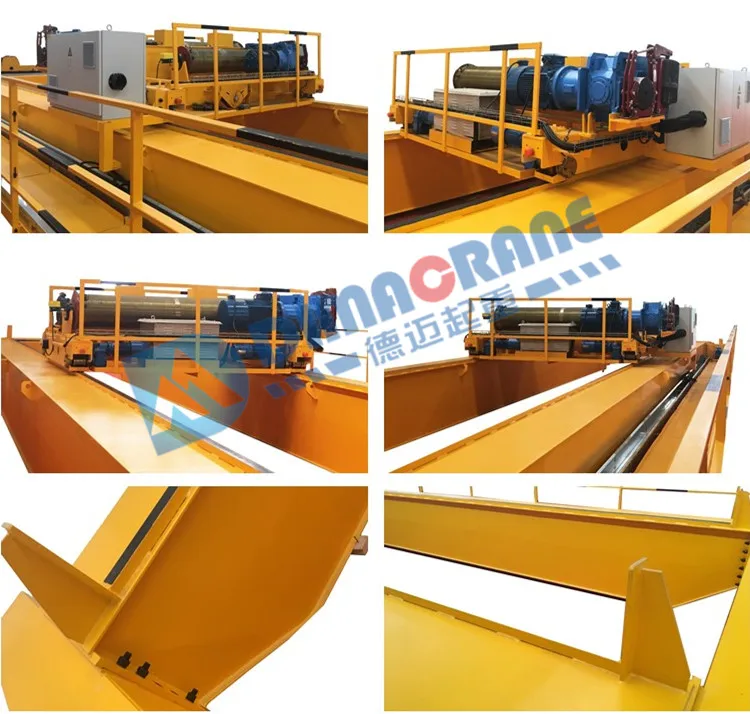 A5 Work Duty QD model european style 30 ton 32 / 10 ton double beam girder bridge electric overhead traveling crane for sale