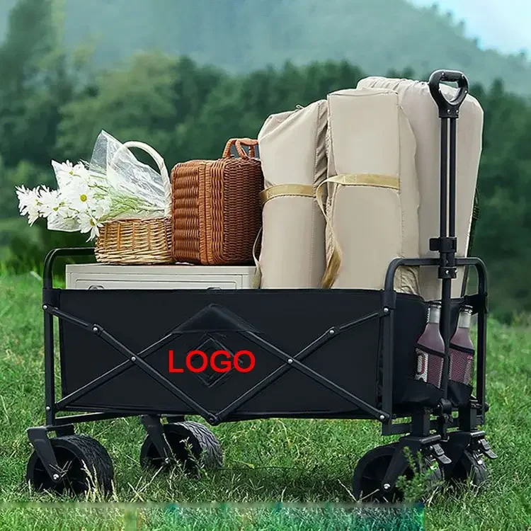 2024 Foldable Beach Handcart Practical Camping Garden 100kg Handcart Portable Foldable Outdoor Handcart