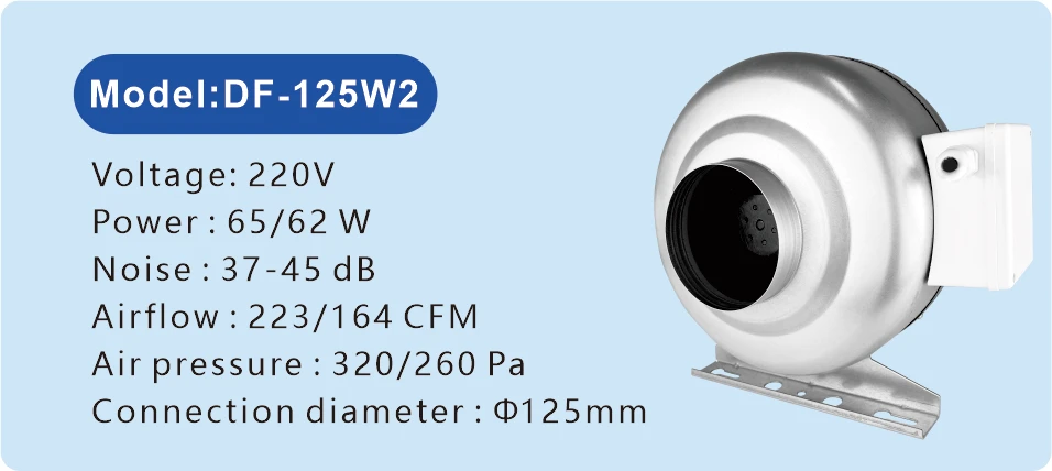 Saving Mixed Flow Fan, 125mm, AC 220V~240V, Corded Electric - detail 10