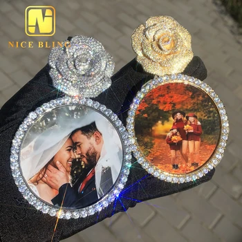 Memorial Pendant Photo Frame Custom Hip Hop Jewelry Iced Out Pendant Brass CZ Hip Hop Pendant