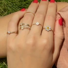 Jewelry Gold 925 Silvers Ring Hot Sale Women Jewelry 925 Sterling Silver Gold Vermeil Flower Slim Ring