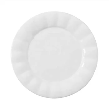Manufacturing restaurant dinnerware 11.5 Inch blank white flower melamine charger plate