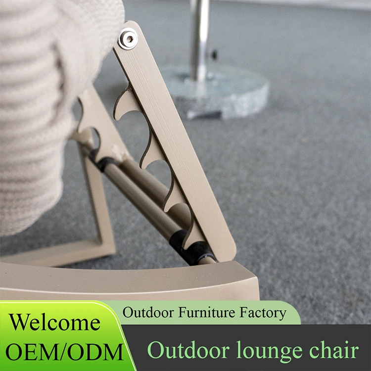 oem/odm工厂铝制休闲休闲椅游泳躺椅带脚凳四速可调花园户外家具套装