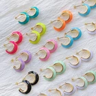 Hoop 2021 Summer Rainbow Colors Hoop Earrings For Summer Enamle Colors Jewelry Accessories For Women 51709