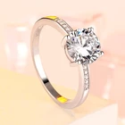 Ring Engagement Rings Rings SKA High Quality 1 Carat Round CZ Diamond Solitaire Ring Silver Engagement Rings
