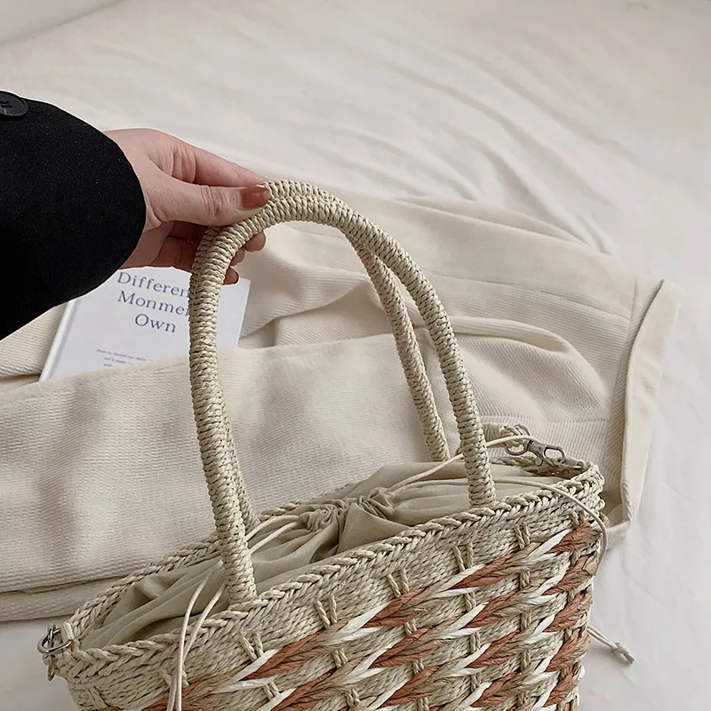 2023  New Design Ladies Fashion Handbag straw beach bag Bohemian handmade large forwomen girl tote beach bag
