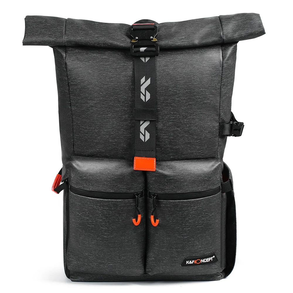 k&f concept roll top camera backpack