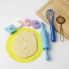 8 Pcs Egg Whisk Rolling Pin Strainer Silicone Mat 4 Plunger Cutter Baking Decorating Cookie Tools