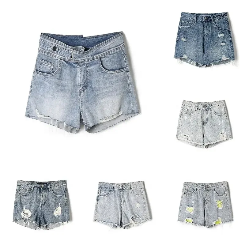 Summer High Waist Women's Jeans Denim Short Hot Pants Shorts Female Loose Curling Denim Shorts Women Shorts