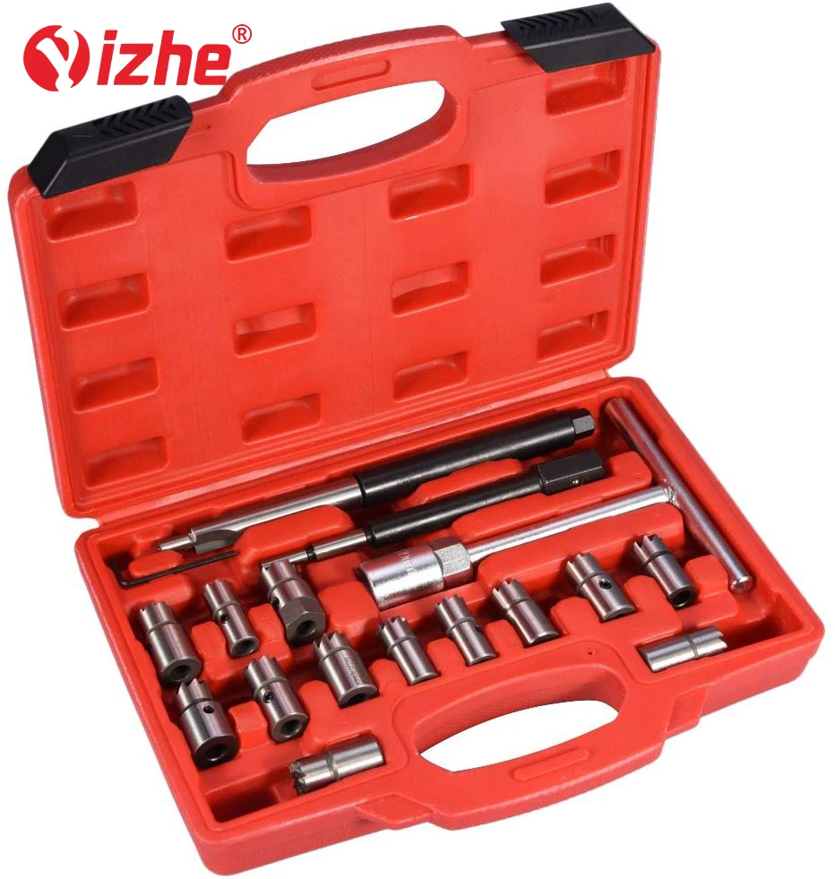 Professional Diesel Injector Seat Cutter Set Cleaner Carbon Remover Tool Kit 