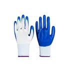 Glove AIBUSISO Hot Sale High Guality Comfortable Durable White And Blue Nitrile Labour Protection Glove