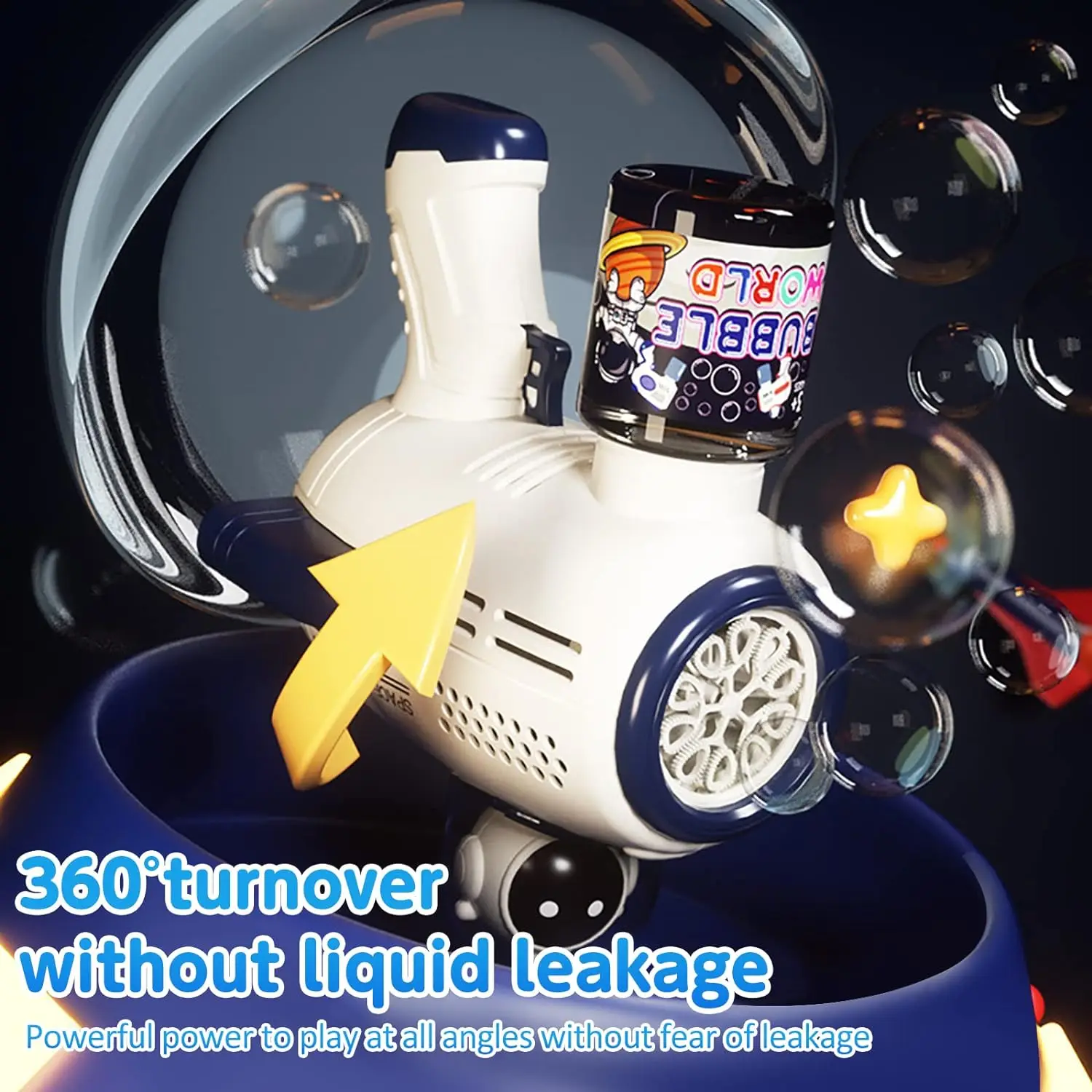 EPT Outdoor Bubble Toys Cute Shape Space Astronaut Bubble Gun bazooka soap Kids Electric LED Bubble Machine gun