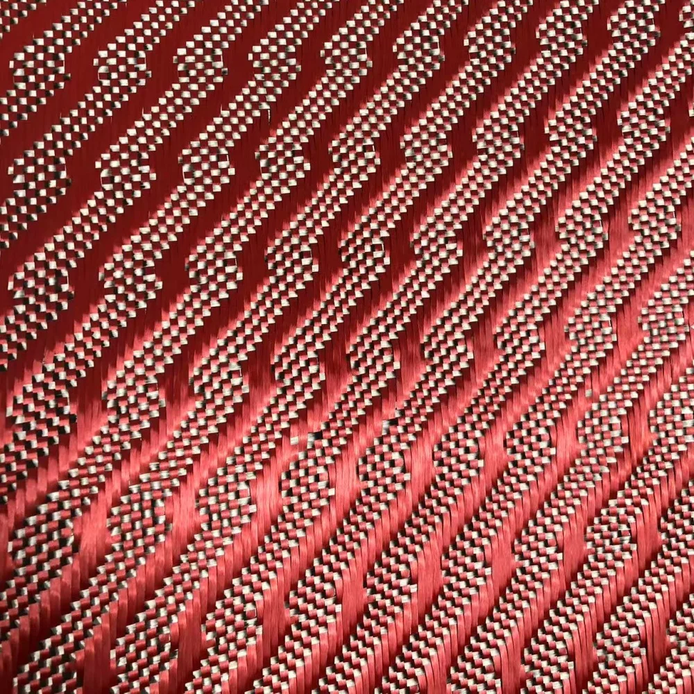 High Strength 3K 240g Composite Material Lightening Pattern Texture Red Carbon Fiber Fabric High Strength 3K 240g Composite Material Lightening Pattern Texture Red Carbon Fiber Fabric