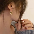 Earrings Jewelry Earrings 2021 Fashion Double Earrings 14k Jewelry Copper Plated Women's Earrings Wholesale