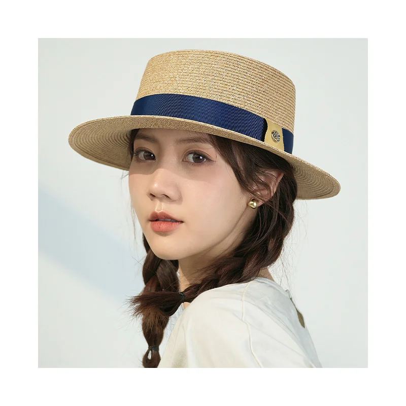 flat top straw boater hat