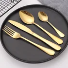 Plated Set Cutlery Set Bulk Gold Plated Stainless Steel Cutlery Set Kitchen Fork Spoon Knife Cutlery