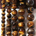 Stone 8/10/12/14/16mm Synthetic Custom Made Round Tiger Eye Stone Beads With Hole For Jewelri Making