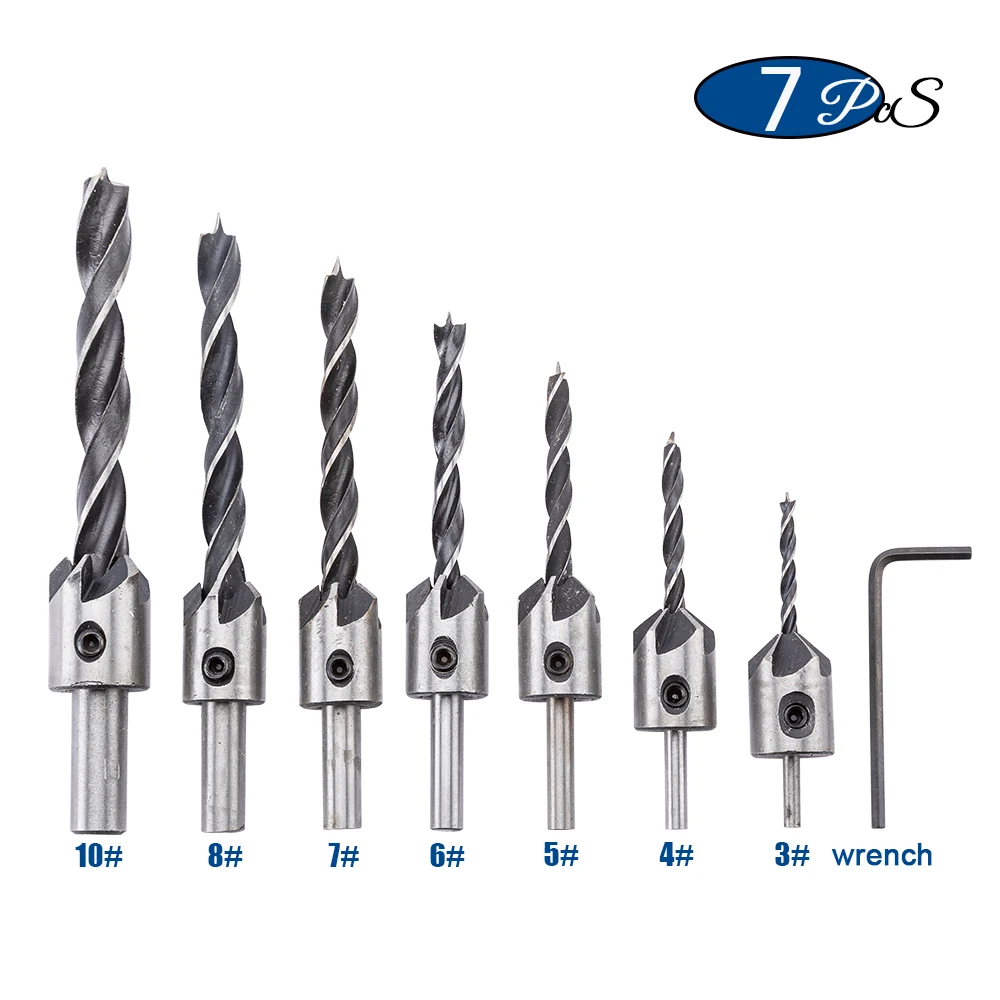 WKS 7Pcs 2mm 3mm 4mm 5mm 6mm 7mm 8mm Black Oxide Finish High-Speed Steel Round Straight Shank Spiral Flute Twist Drill Bits For Stainless Steel,Alloy and Mould steel