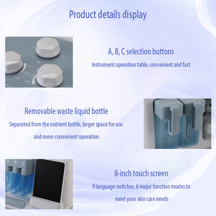 Aqua Facial Skin Analyzer Micro Hydro Dermabrasion Machine N7 Hydrogen-Oxygen Hydra Aqua Facial Cleansing Dermabrasion Machine