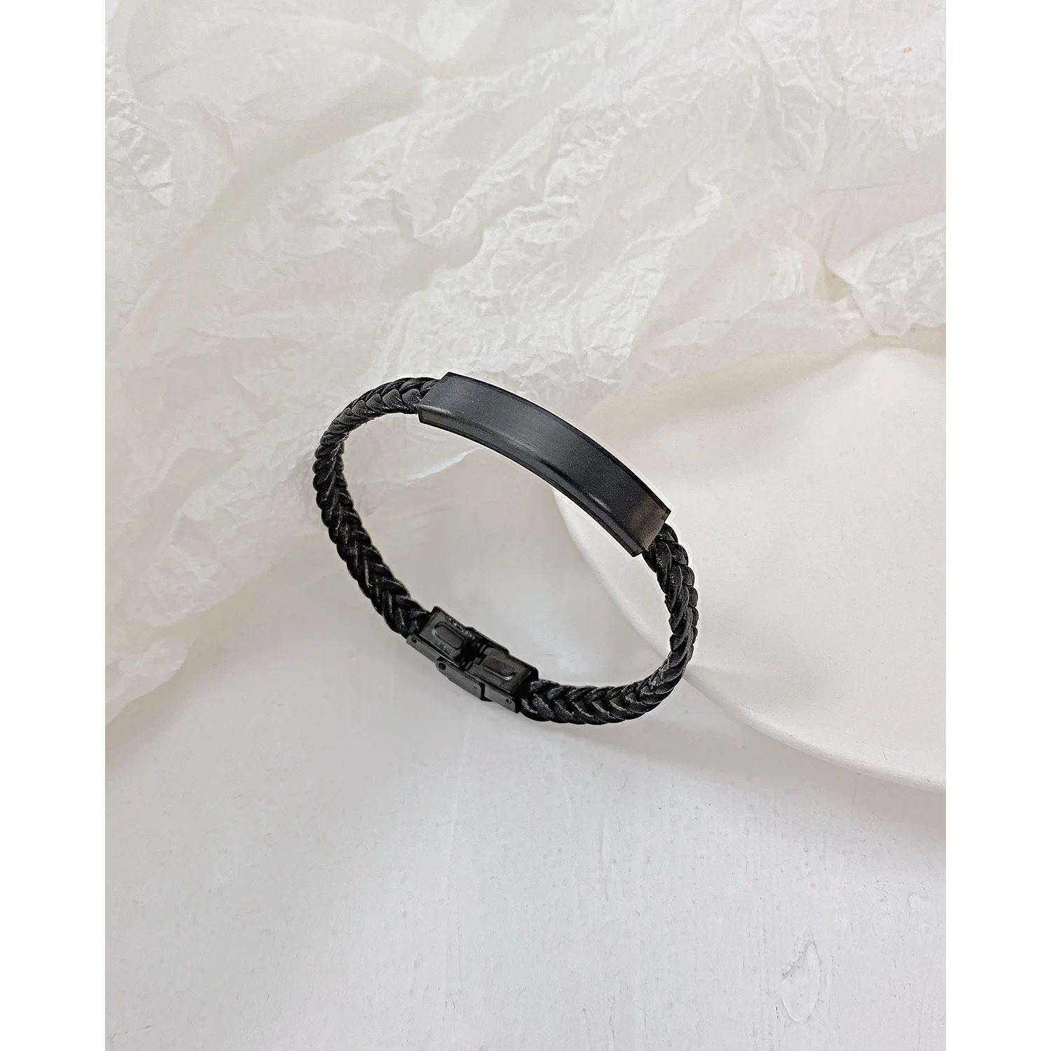 Hand Made Leather Bracelet With Metal Charm