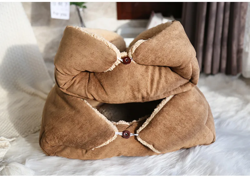 product 3 in 1 multifunction cat bed fluffy foldable cat bed pet bedding mats coral fleece cat nest bed-60