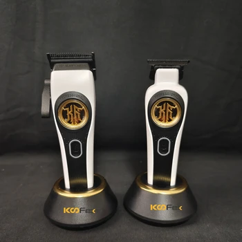 KooFex OEM ODM 10000 RPM Men Use Clipper Include Charge Dock Barber Hair Cutting DLC Blade Zero Gap Vector Motor Hair Clipper