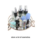 Tray Decorative Trays RTS Modern Luxury Hotel Decorative Golden Finish Wine Cup Cosmetic Mirror Tray