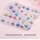 Nails Decorations Flower Nail Flowers 12 Colors/Box Nails Decorations For Manicure Dried Flower Nail Stickers