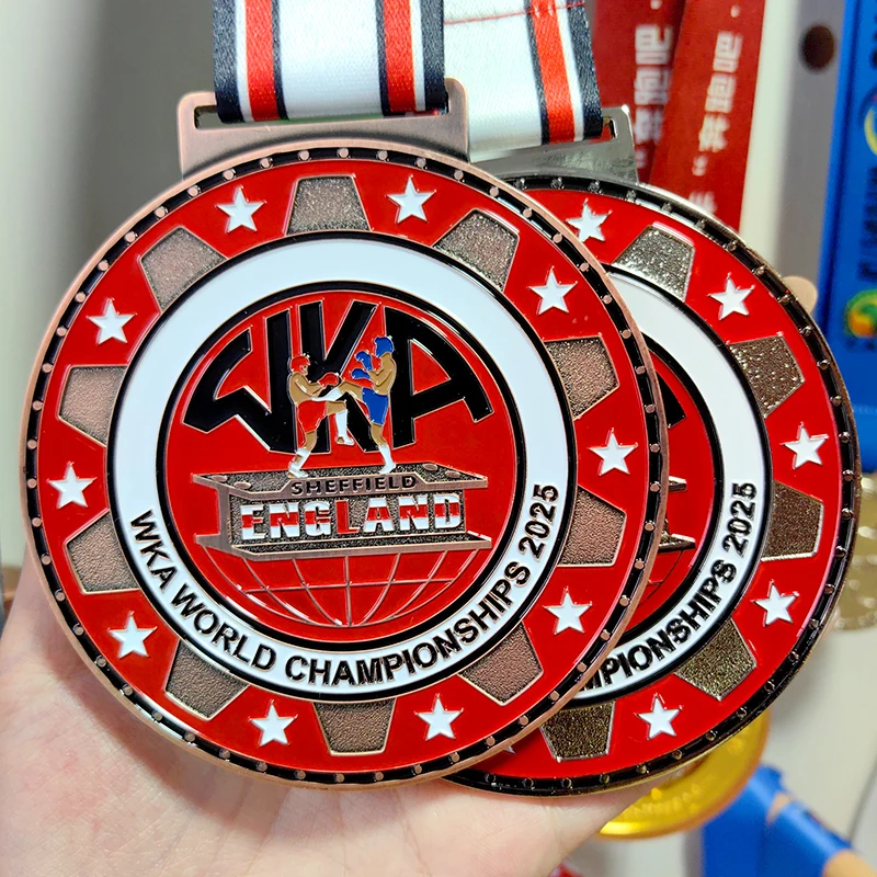 Custom Own Design Metal Sports Medal Enamel Logo for Football Boxing Soccer Wrestling Premium Metal Crafts Medals manufacture