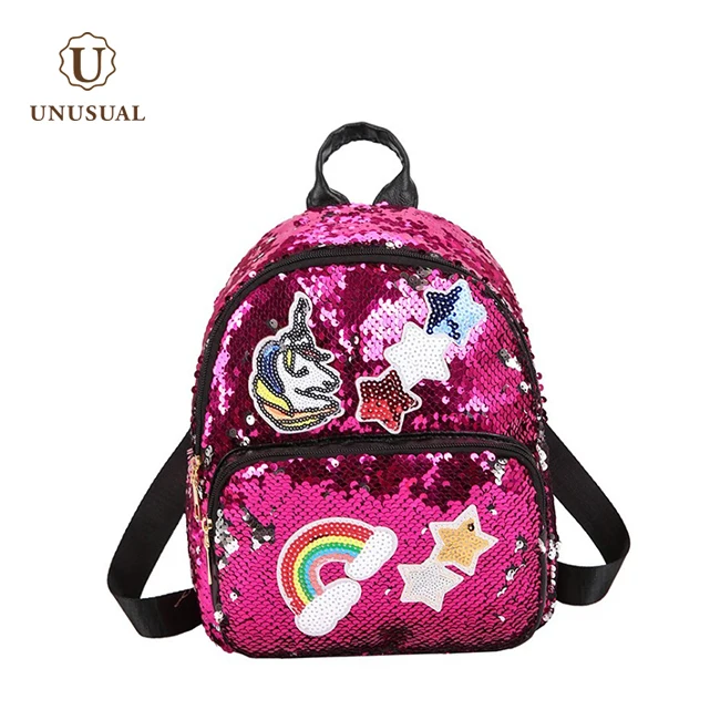 unicorn sequin school bolsa