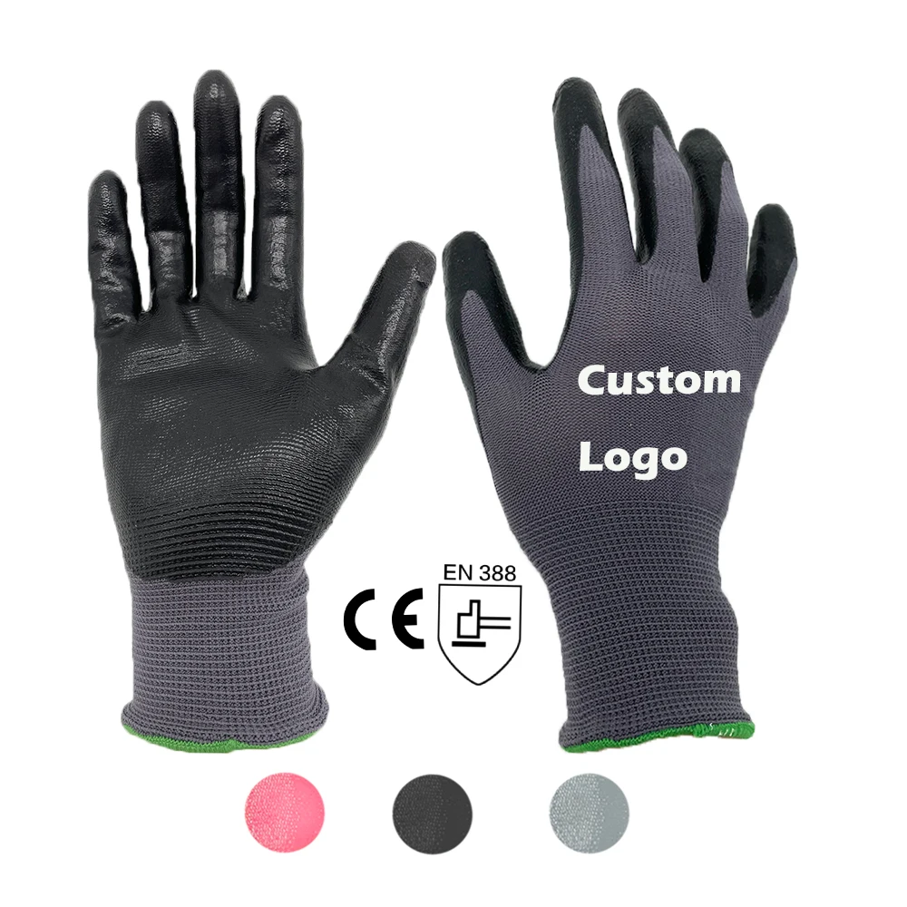 LINCONSON 3 Pack Level 5 Cut Resistant Safety Performance Series Construction Mechanic PU Work Gloves Thumb Crotch Double Reinforced Accessories Gloves & Mittens Gardening & Work Gloves 