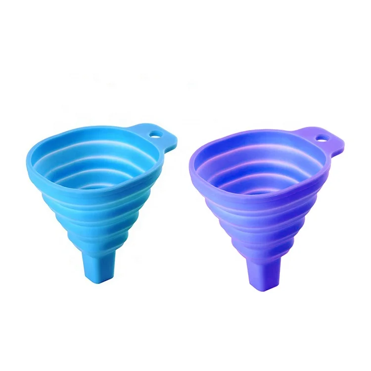 Custom Silicone Collapsible Funnel Silicone Foldable Kitchen Funnel for Liquid/Powder Transfer