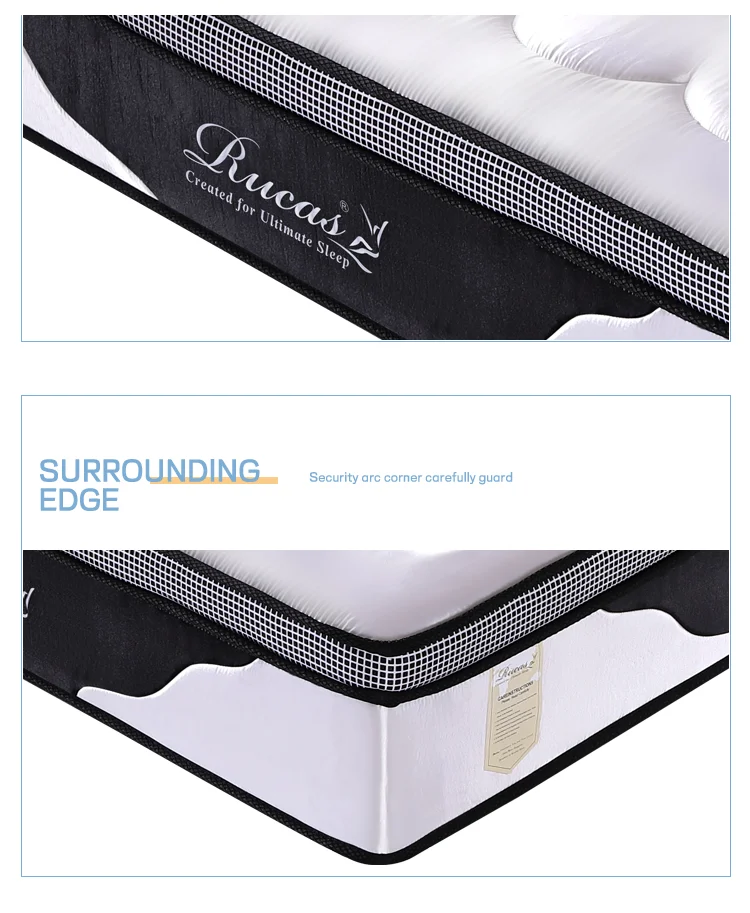 Euro Top Fireproof Uk Bed Mattress Queen King Size Fabric Latex Memory