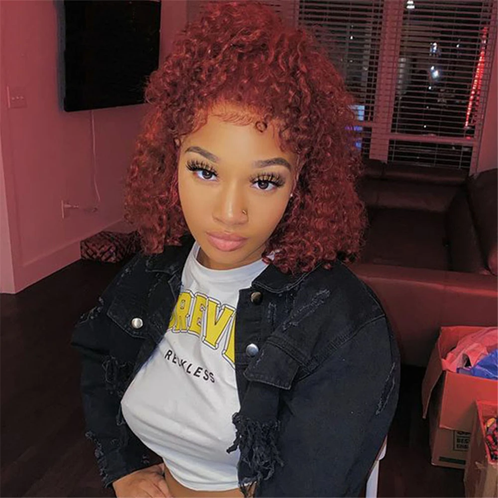 Yellow Ash Silver Grey Red Purple Blue Orange Pink Green Blonde Brown Color  99j Deep Curly Bob Wigs,Ombre Lace Front Wig - Buy 99j Deep Curly Bob  Wigs,Deep Curly Bob Wig,Pre Plucked