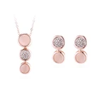 Superstarer New Retro Jewelry Set Creative Temperament Opal Geometry Necklace And Earrings Two-piece Set