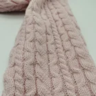 The Scarf The Manufacturer Wholesales 100% Acrylic Ladies Pink Twist Knit Autumn And Winter Scarf