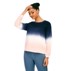 Pullover Hoodie Wholesale OEM ODM Long Sleeve Tie Dye Color Block Round Neck Women Custom Long Sleeve Pullover Hoodie