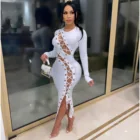 Fashion Ladies Dress 2020 Fashion Ladies Long Skirt Sexy Slim Lace Fit Hollow High Elastic Hollow Dress