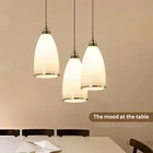 Pendant Glass European E27 Decorative Nordic Pendant Ivory White Glass Shade Lamp