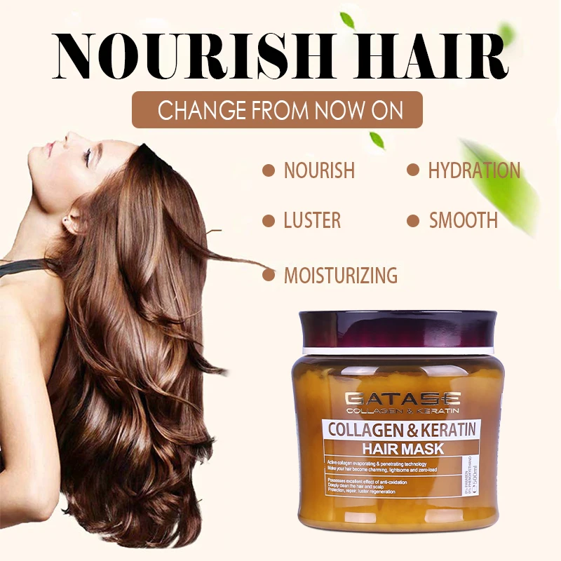 Private Label hydrating hair mask collagen protein repairing natural shea butter hair treatment