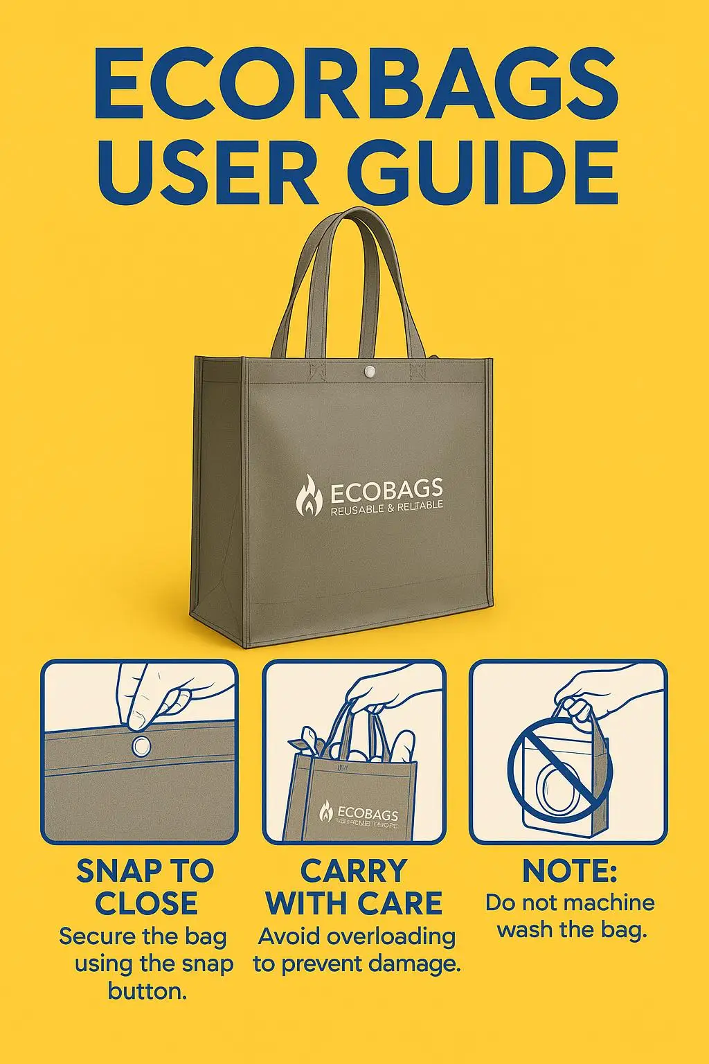 Custom Design Reusable Non-Woven Grocery Bag for Supermarket and Retail Shopping Screen Printed Logo Convenient Handle Sealing - detail 9