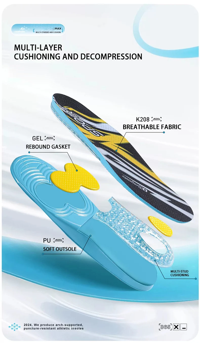High Elastic Sealed Air Cushion Sports Insoles with Mesh High Elastic Sealed Air Cushion Sports Insoles with Mesh