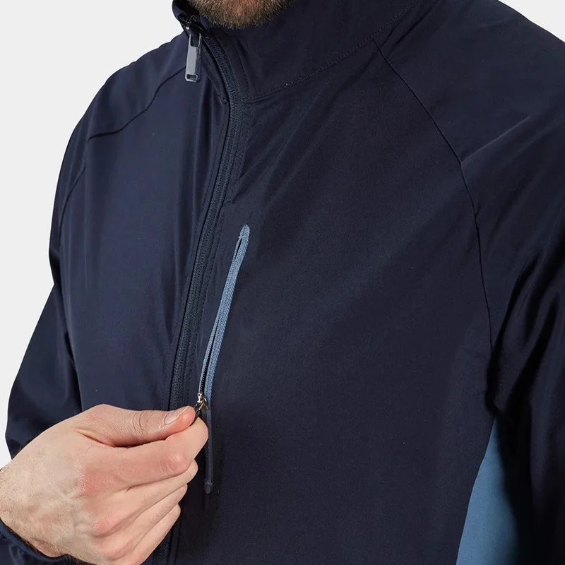 YIYI High Neck Breathable Slim Tennis Golf Coats Full Zipper With Pockets Workout Golf Jackets Men Quick Dry Golf Men Tops
