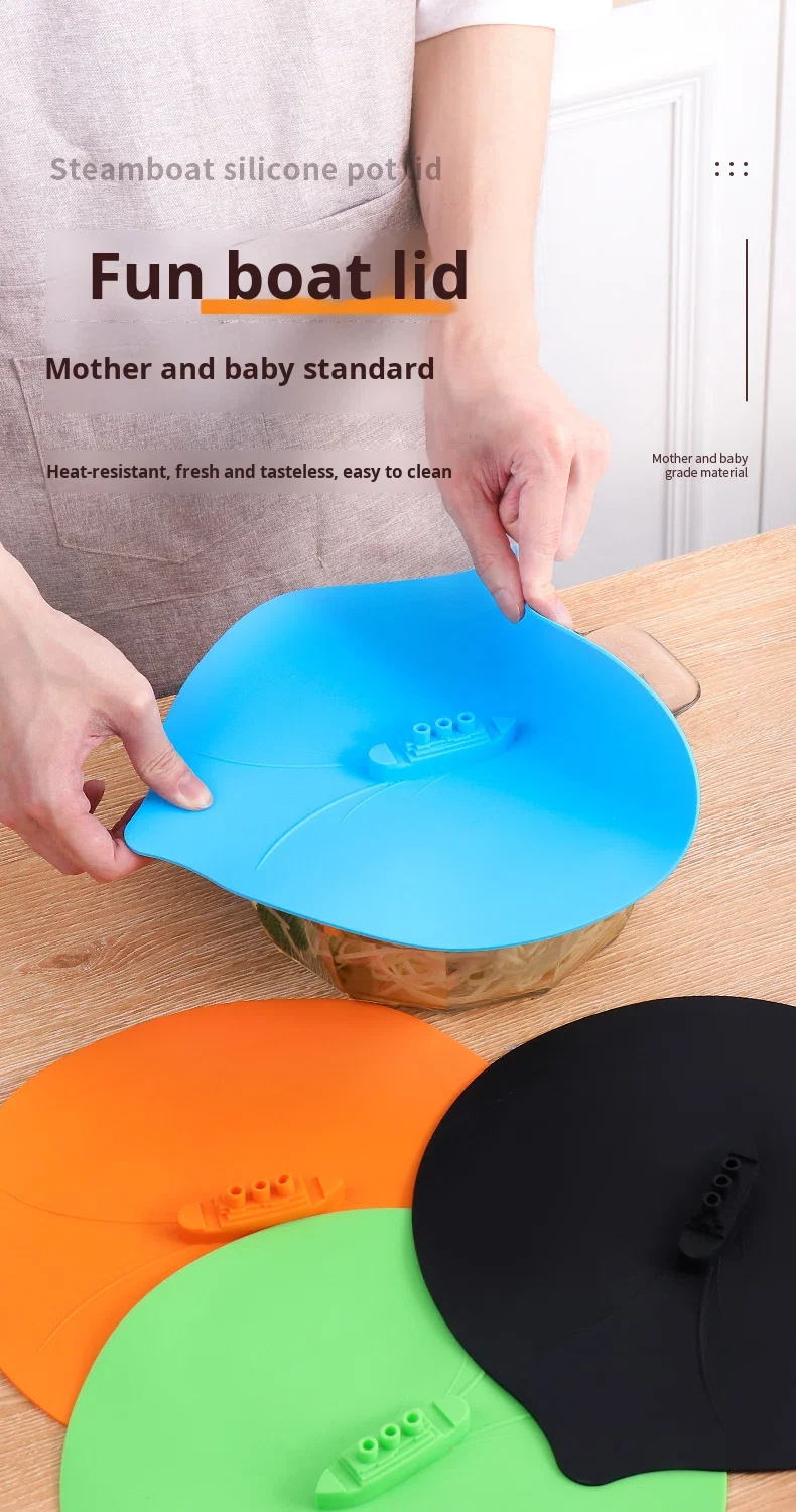 Steam Ship Silicone Steamer Lid Food Covers Cute Design Steaming Pot Lids and Bowl Covers Keep Food Fresh factory